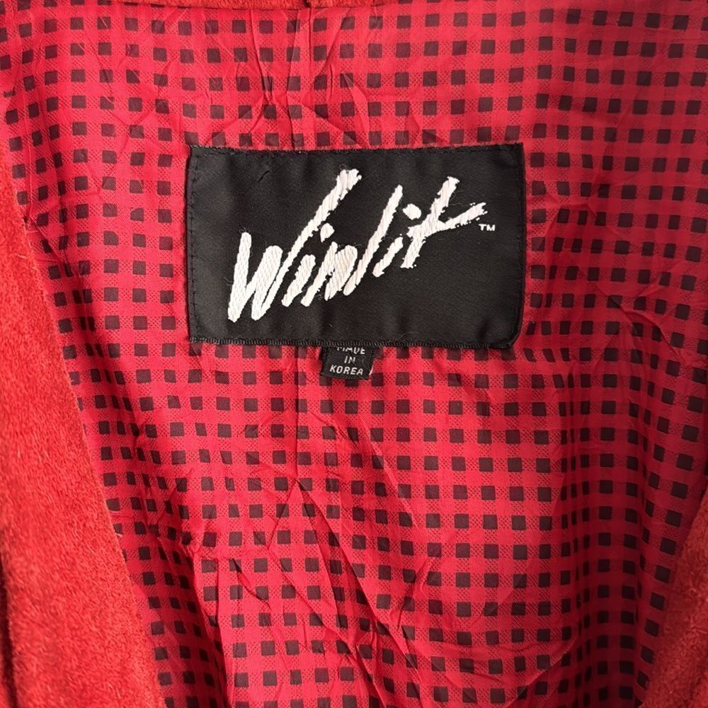 Vintage Winlit Western 100% Genuine Leather Suede Red Fringe Jacket L - Picture 4 of 12